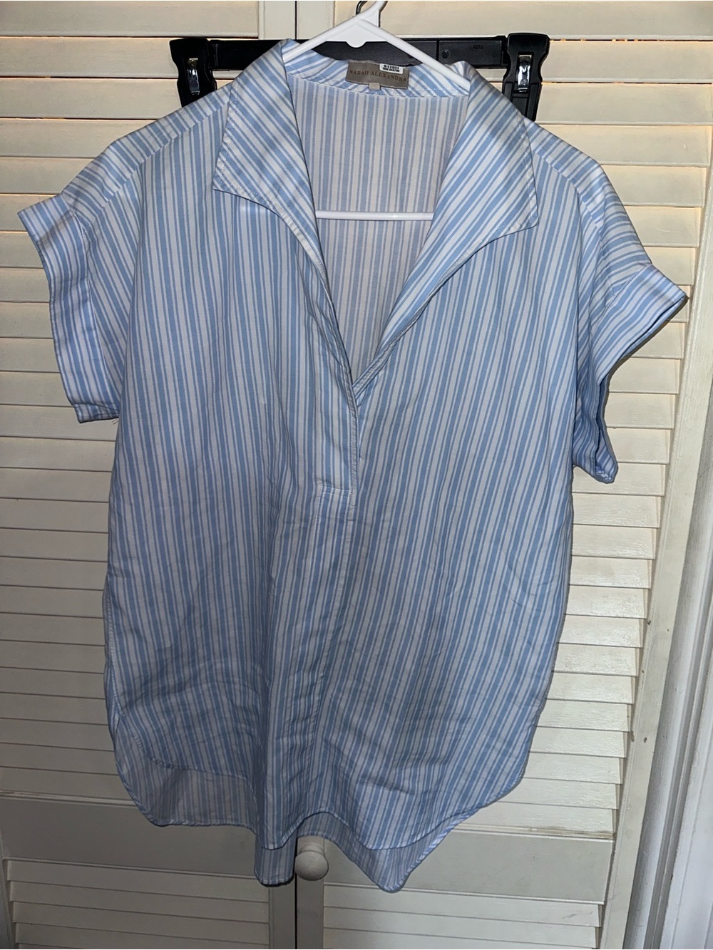 Relaxed Stripe Short-Sleeve Tunic - Blue/White - Women's